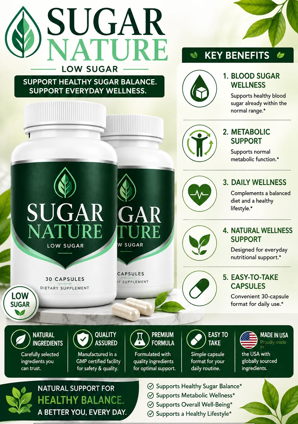Sugar Nature key benefits for blood sugar wellness and metabolic support