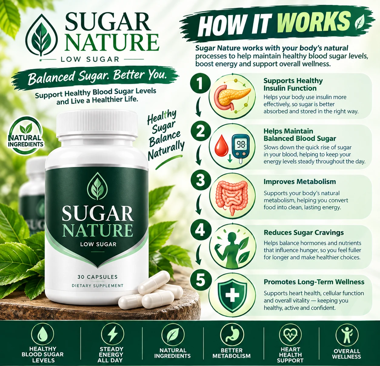 How Sugar Nature works five step process for healthy blood sugar